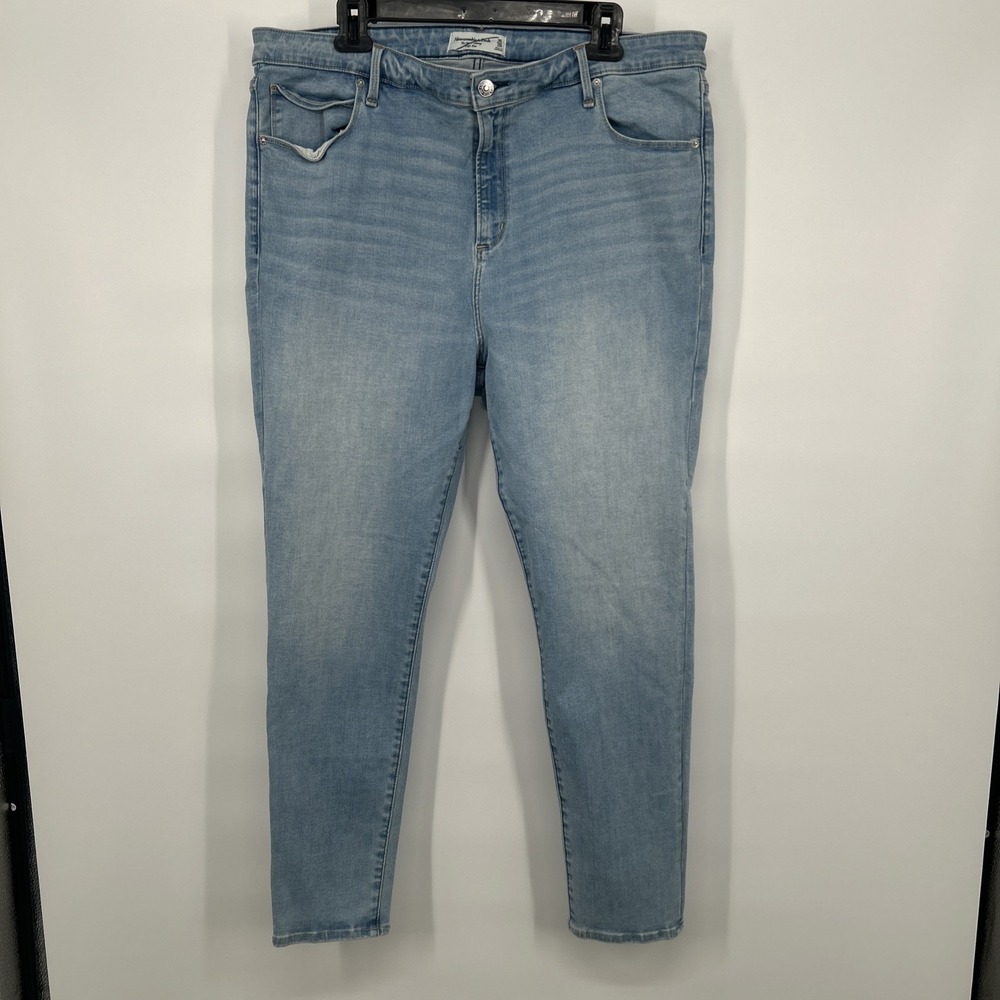 Abercrombie & Fitch Womens Jeans High Rise Super Skinny 35/20 Light Wash
